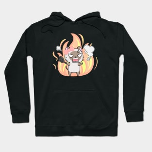 Angry cat ready to fight Fitted Hoodie